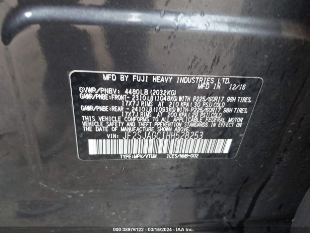 Photo 8 VIN: JF2SJAGC1HH528253 - SUBARU FORESTER 