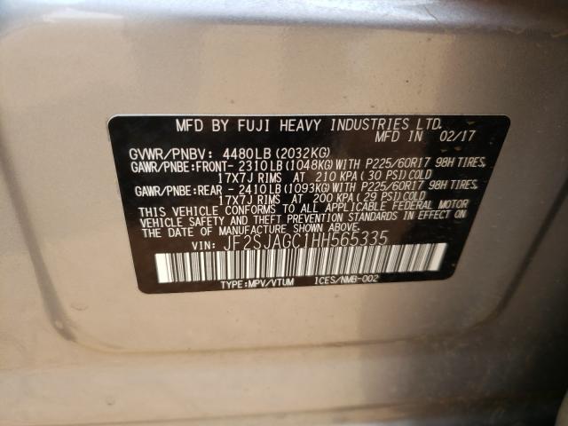 Photo 9 VIN: JF2SJAGC1HH565335 - SUBARU FORESTER 