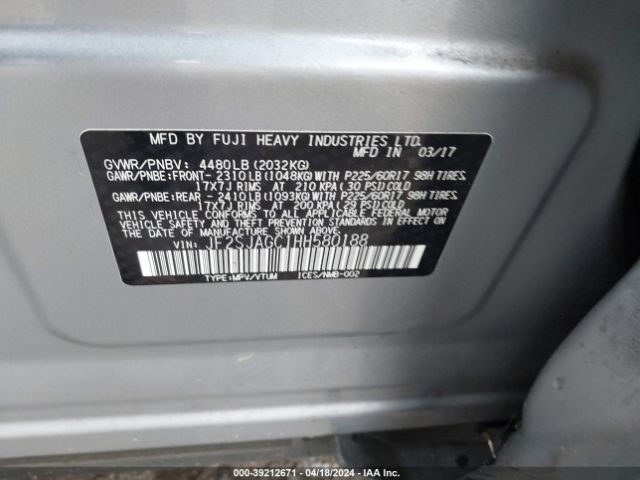 Photo 8 VIN: JF2SJAGC1HH580188 - SUBARU FORESTER 