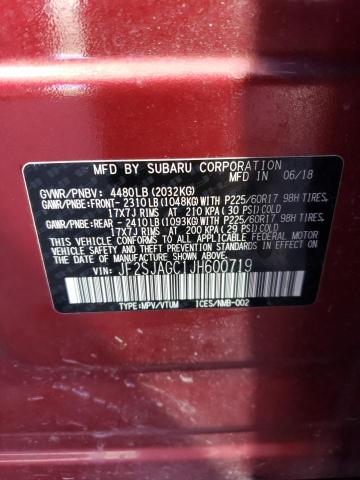 Photo 12 VIN: JF2SJAGC1JH600719 - SUBARU FORESTER 2 