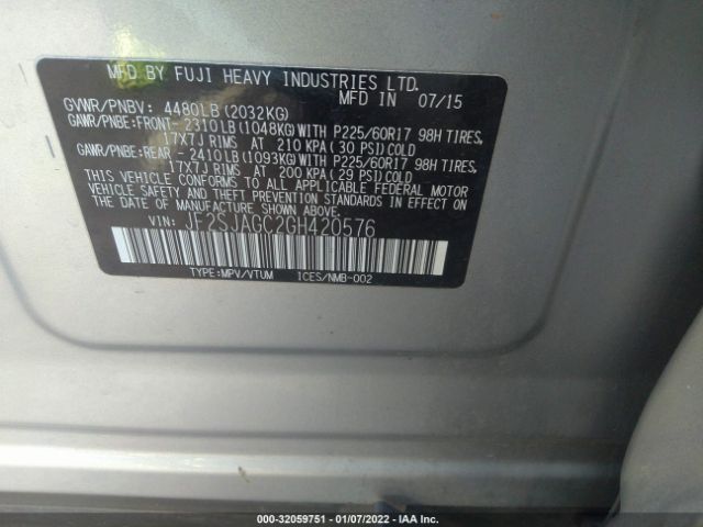 Photo 8 VIN: JF2SJAGC2GH420576 - SUBARU FORESTER 