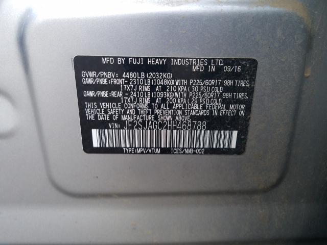 Photo 9 VIN: JF2SJAGC2HH468788 - SUBARU FORESTER 2 