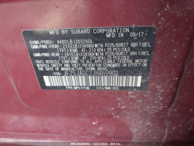 Photo 8 VIN: JF2SJAGC2JH469901 - SUBARU FORESTER 