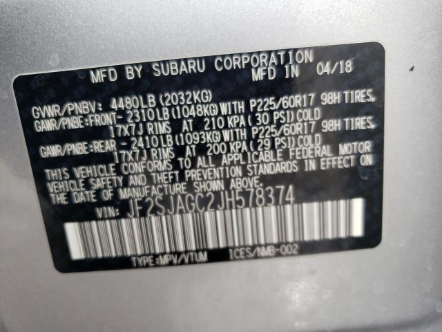 Photo 12 VIN: JF2SJAGC2JH578374 - SUBARU FORESTER 2 