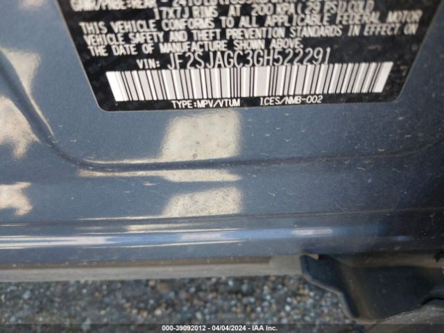 Photo 8 VIN: JF2SJAGC3GH522291 - SUBARU FORESTER 