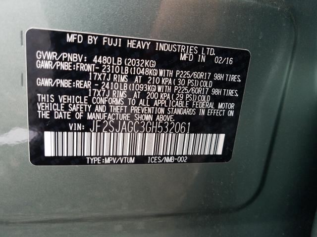 Photo 9 VIN: JF2SJAGC3GH532061 - SUBARU FORESTER 2 