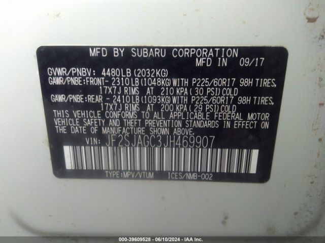 Photo 8 VIN: JF2SJAGC3JH469907 - SUBARU FORESTER 