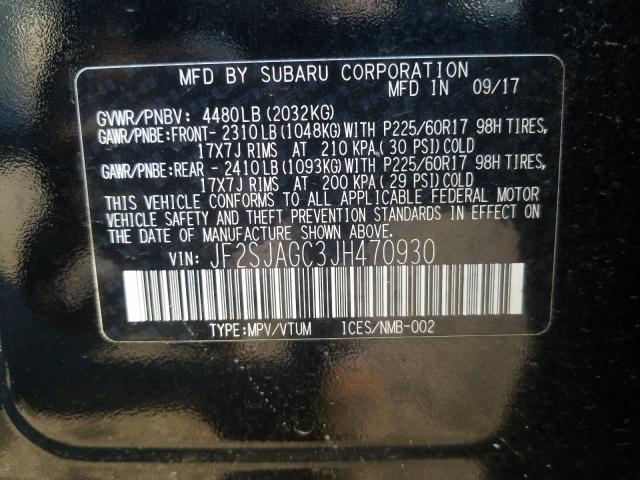 Photo 9 VIN: JF2SJAGC3JH470930 - SUBARU FORESTER 2 