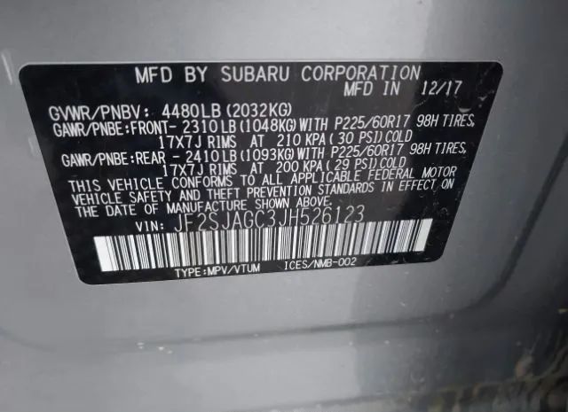 Photo 8 VIN: JF2SJAGC3JH526123 - SUBARU FORESTER 