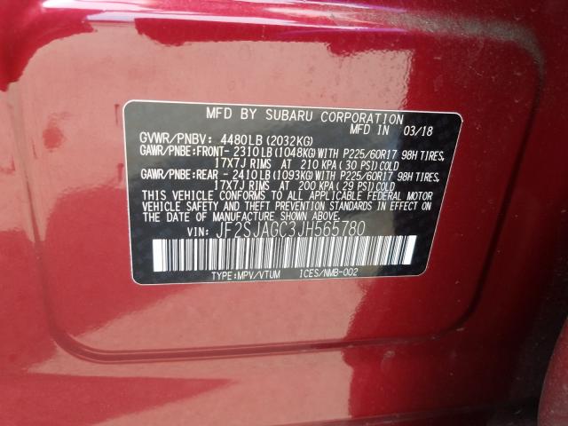 Photo 9 VIN: JF2SJAGC3JH565780 - SUBARU FORESTER 2 