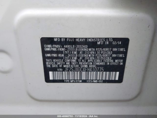 Photo 8 VIN: JF2SJAGC4FH410775 - SUBARU FORESTER 