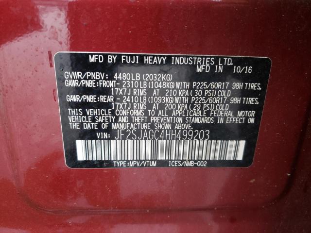 Photo 12 VIN: JF2SJAGC4HH499203 - SUBARU FORESTER 2 