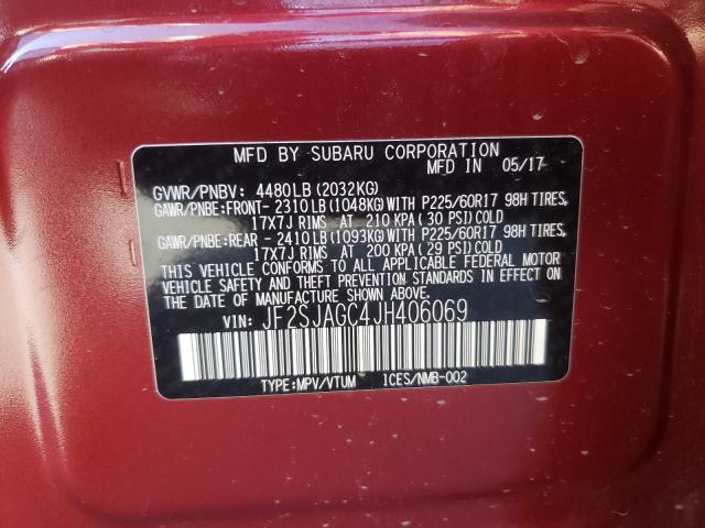 Photo 9 VIN: JF2SJAGC4JH406069 - SUBARU FORESTER 2 