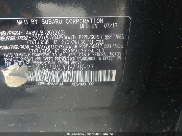 Photo 8 VIN: JF2SJAGC4JH438827 - SUBARU FORESTER 