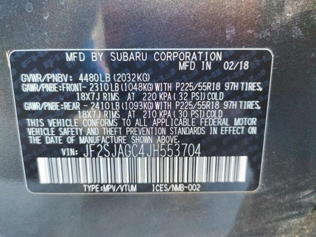 Photo 12 VIN: JF2SJAGC4JH553704 - SUBARU FORESTER 2 