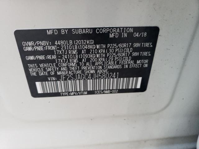 Photo 9 VIN: JF2SJAGC4JH580241 - SUBARU FORESTER 2 