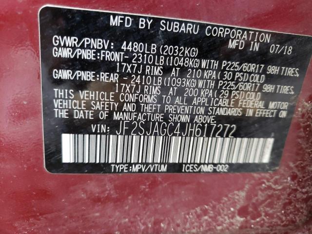 Photo 9 VIN: JF2SJAGC4JH617272 - SUBARU FORESTER 2 