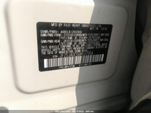 Photo 8 VIN: JF2SJAGC5GH507954 - SUBARU FORESTER 