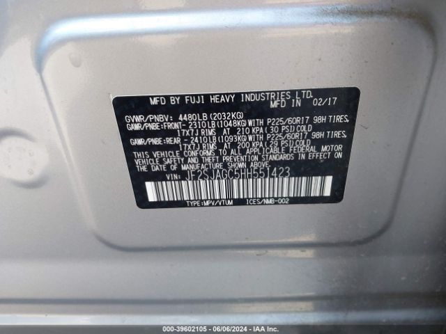 Photo 8 VIN: JF2SJAGC5HH551423 - SUBARU FORESTER 