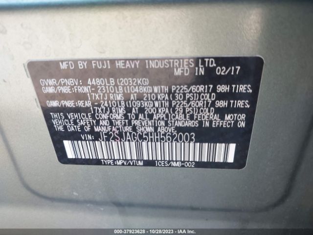 Photo 8 VIN: JF2SJAGC5HH562003 - SUBARU FORESTER 