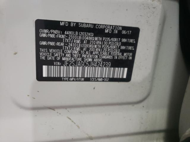 Photo 9 VIN: JF2SJAGC5JH424239 - SUBARU FORESTER 2 