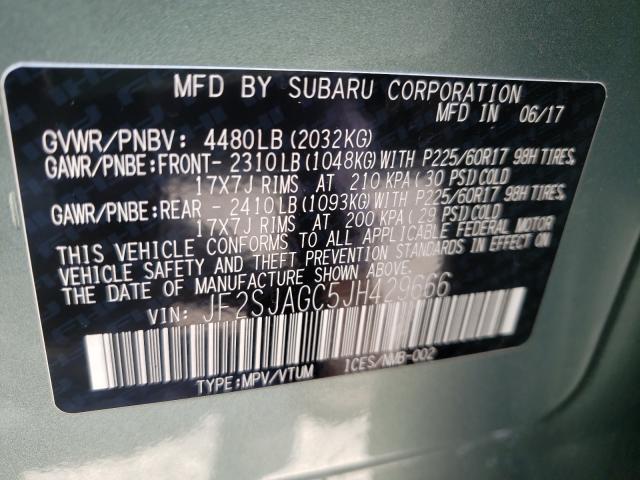 Photo 9 VIN: JF2SJAGC5JH429666 - SUBARU FORESTER 2 