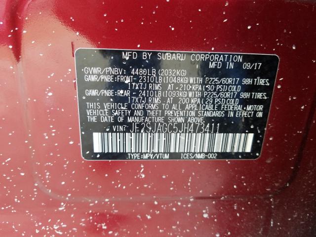 Photo 9 VIN: JF2SJAGC5JH473411 - SUBARU FORESTER 2 