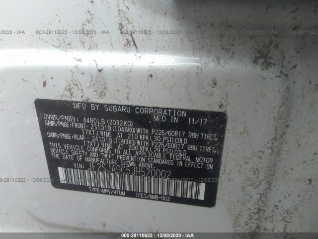 Photo 8 VIN: JF2SJAGC5JH520002 - SUBARU FORESTER 