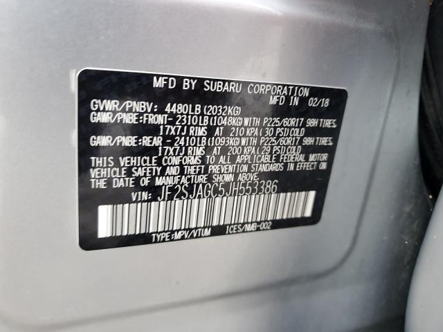 Photo 12 VIN: JF2SJAGC5JH553386 - SUBARU FORESTER 2 