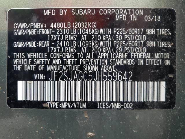 Photo 13 VIN: JF2SJAGC5JH559642 - SUBARU FORESTER 2 