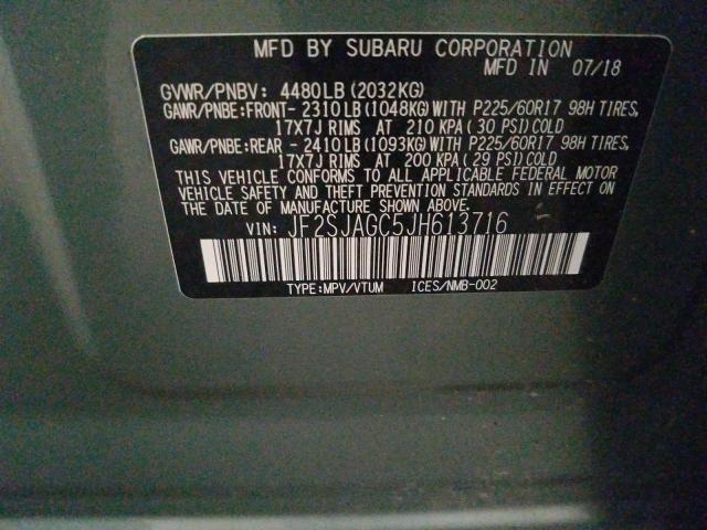 Photo 9 VIN: JF2SJAGC5JH613716 - SUBARU FORESTER 