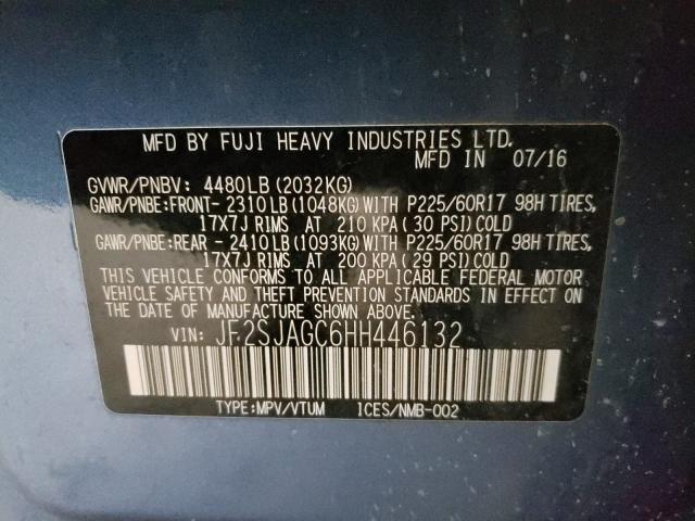 Photo 9 VIN: JF2SJAGC6HH446132 - SUBARU FORESTER 2 