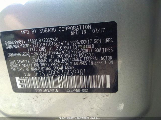 Photo 8 VIN: JF2SJAGC6JH439381 - SUBARU FORESTER 