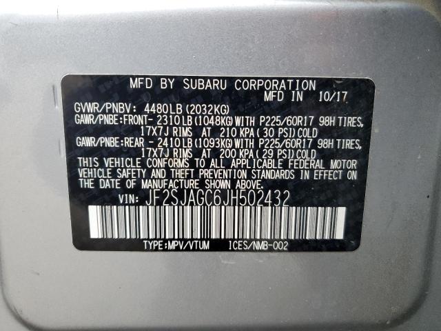 Photo 12 VIN: JF2SJAGC6JH502432 - SUBARU FORESTER 