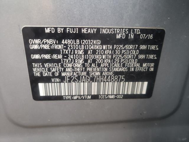 Photo 9 VIN: JF2SJAGC7HH448875 - SUBARU FORESTER 2 