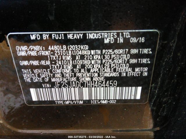 Photo 8 VIN: JF2SJAGC7HH464459 - SUBARU FORESTER 