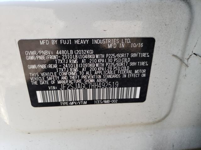 Photo 9 VIN: JF2SJAGC7HH492519 - SUBARU FORESTER 2 