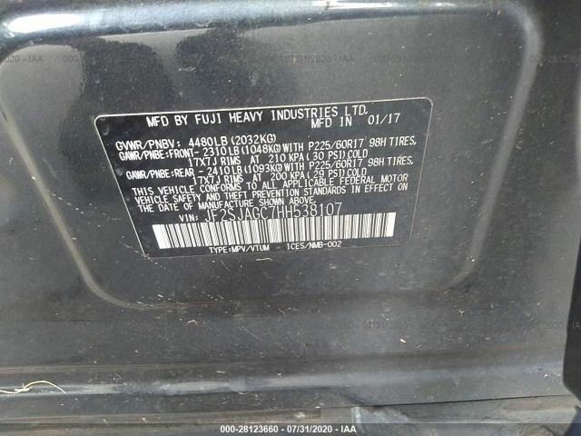 Photo 8 VIN: JF2SJAGC7HH538107 - SUBARU FORESTER 