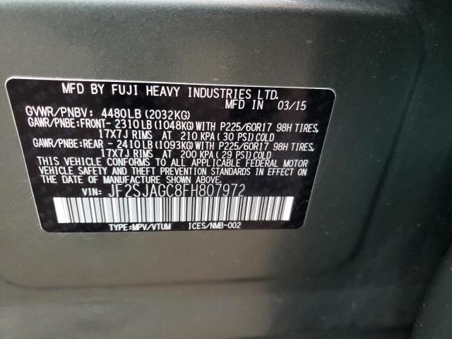 Photo 9 VIN: JF2SJAGC8FH807972 - SUBARU FORESTER 2 