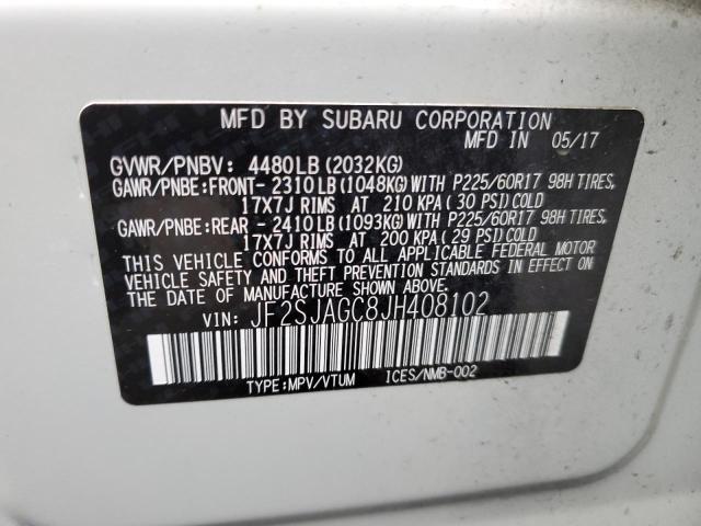 Photo 11 VIN: JF2SJAGC8JH408102 - SUBARU FORESTER 