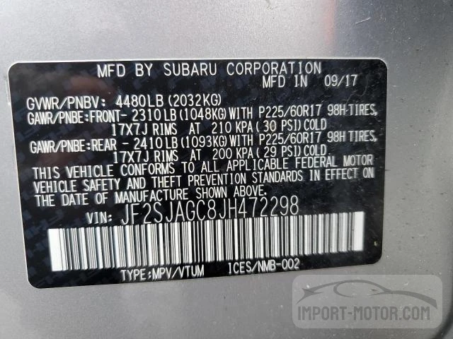 Photo 12 VIN: JF2SJAGC8JH472298 - SUBARU FORESTER 