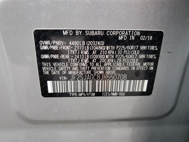 Photo 11 VIN: JF2SJAGC8JH550708 - SUBARU FORESTER 2 