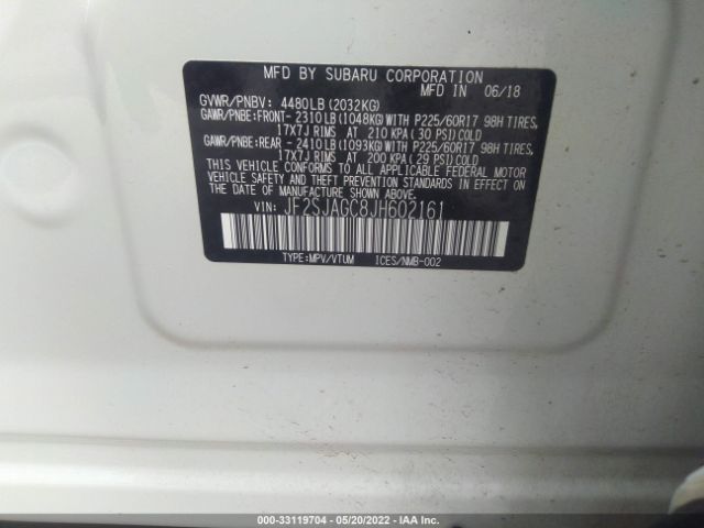 Photo 8 VIN: JF2SJAGC8JH602161 - SUBARU FORESTER 