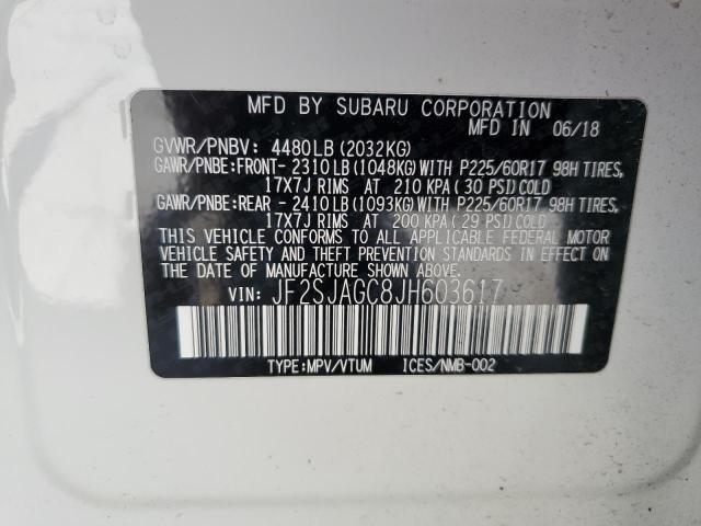 Photo 12 VIN: JF2SJAGC8JH603617 - SUBARU FORESTER 