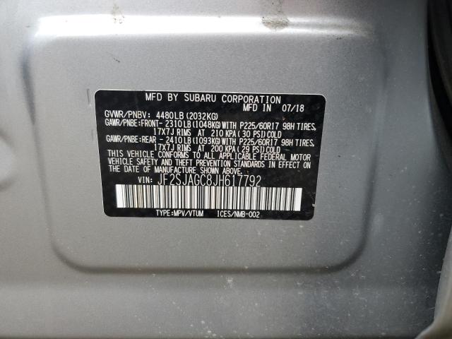 Photo 9 VIN: JF2SJAGC8JH617792 - SUBARU FORESTER 2 