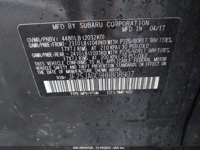 Photo 8 VIN: JF2SJAGC9HH808907 - SUBARU FORESTER 