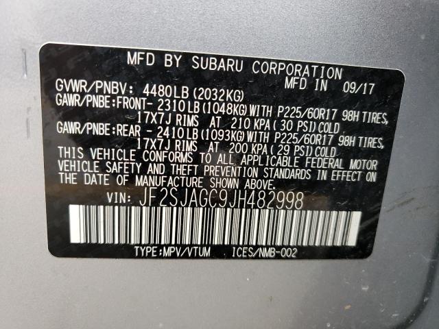 Photo 13 VIN: JF2SJAGC9JH482998 - SUBARU FORESTER 