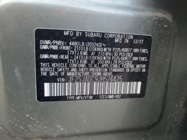 Photo 12 VIN: JF2SJAGC9JH524425 - SUBARU FORESTER 2 