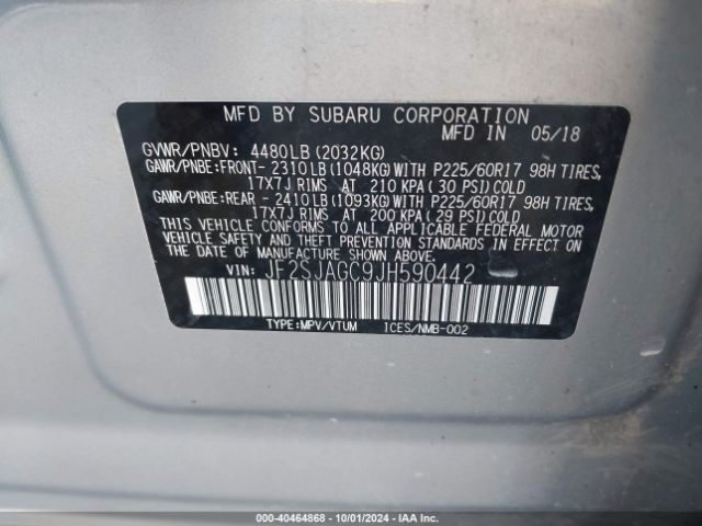 Photo 8 VIN: JF2SJAGC9JH590442 - SUBARU FORESTER 