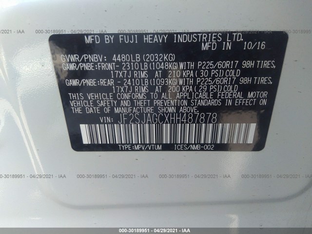 Photo 8 VIN: JF2SJAGCXHH487878 - SUBARU FORESTER 